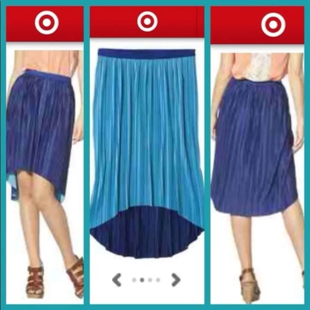 Xhilaration Reversible Pleated High Low Skirt